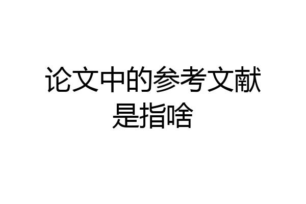 论文中的参考文献是指啥