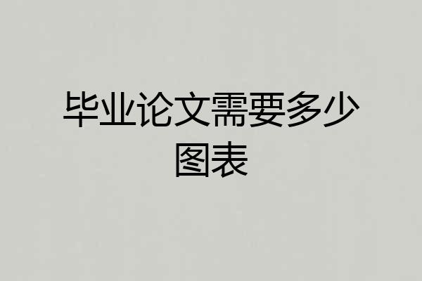 毕业论文需要多少图表