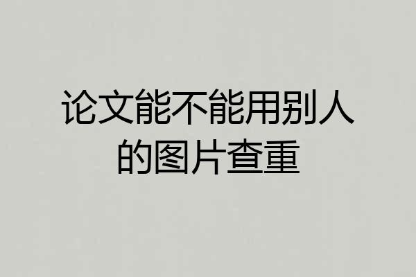 论文能不能用别人的图片查重