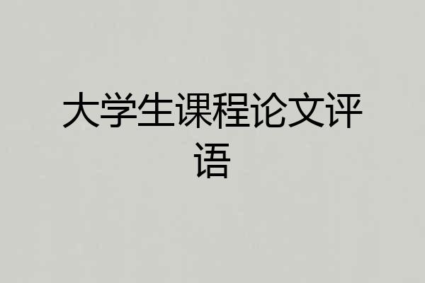 大学生课程论文评语