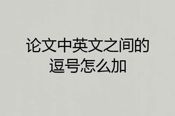 论文中英文之间的逗号怎么加