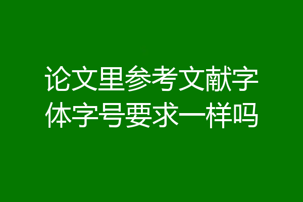 论文里参考文献字体字号要求一样吗