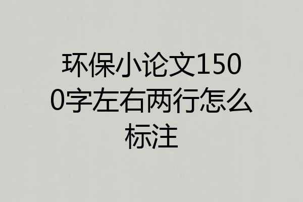 环保小论文1500字左右两行怎么标注