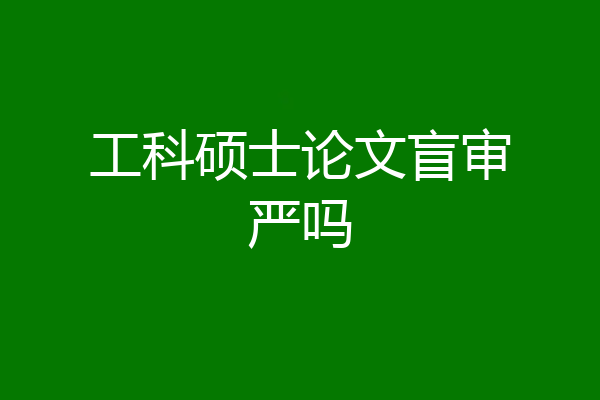 工科硕士论文盲审严吗
