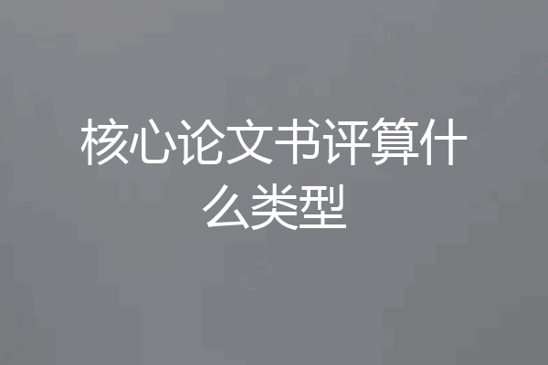 核心论文书评算什么类型