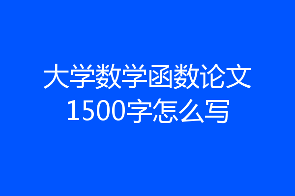 大学数学函数论文1500字怎么写