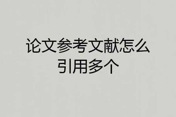 论文参考文献怎么引用多个