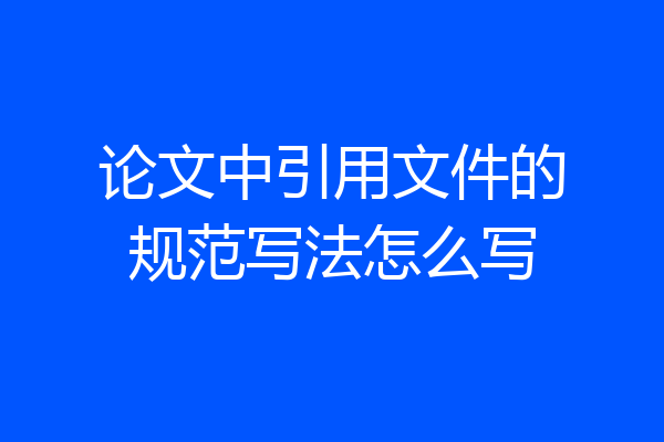 论文中引用文件的规范写法怎么写