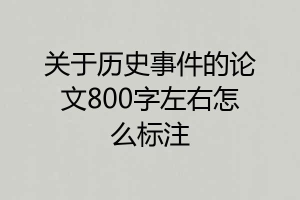 关于历史事件的论文800字左右怎么标注
