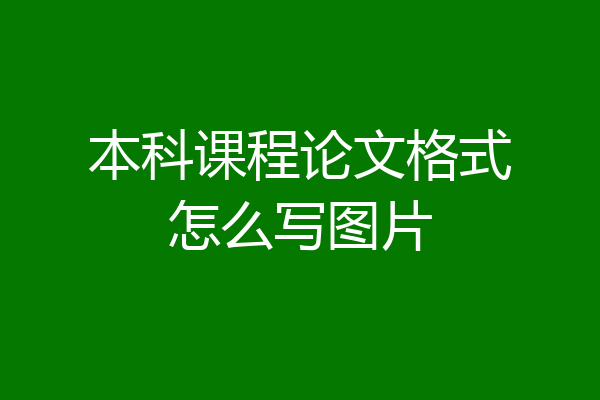 本科课程论文格式怎么写图片