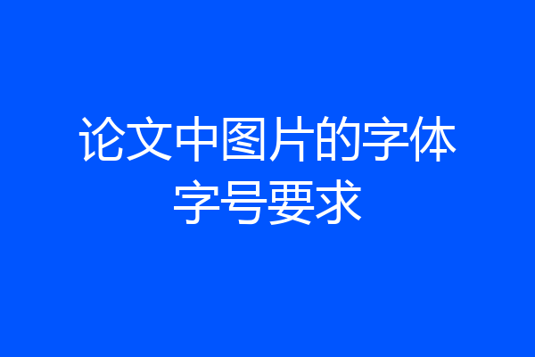 论文中图片的字体字号要求