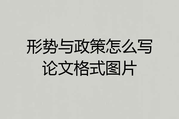 形势与政策怎么写论文格式图片