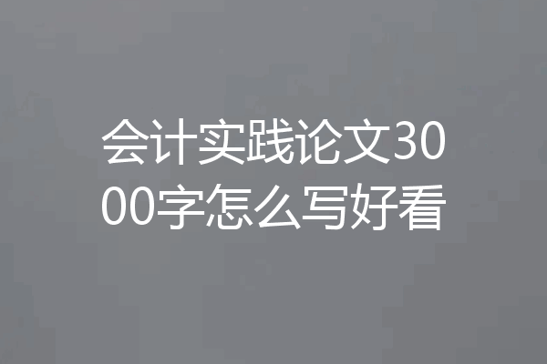 会计实践论文3000字怎么写好看