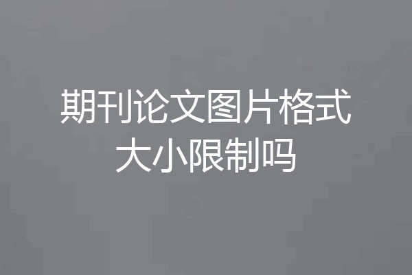 期刊论文图片格式大小限制吗