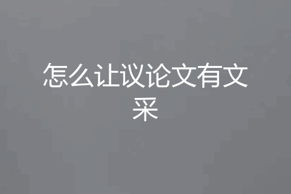 怎么让议论文有文采