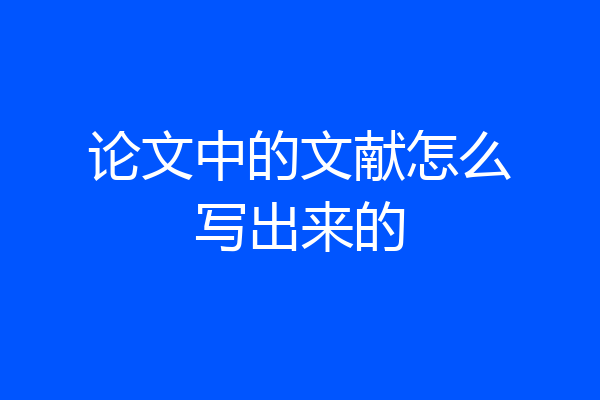 论文中的文献怎么写出来的