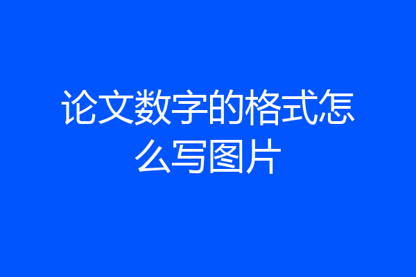 论文数字的格式怎么写图片