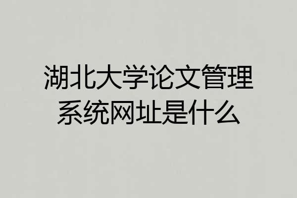 湖北大学论文管理系统网址是什么