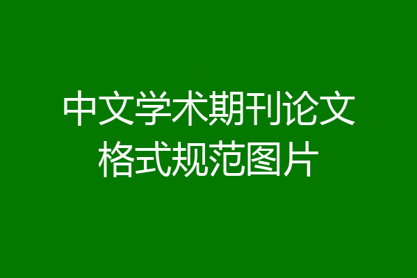 中文学术期刊论文格式规范图片