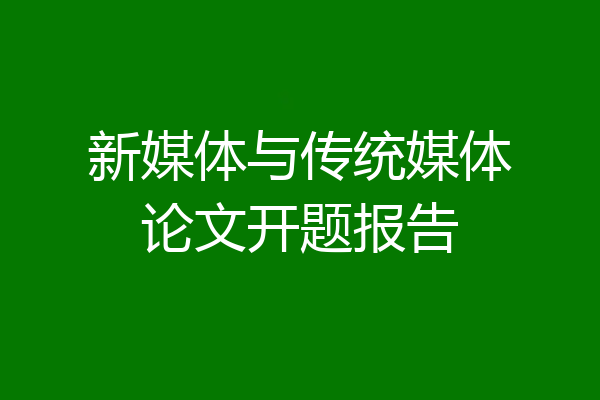 新媒体与传统媒体论文开题报告
