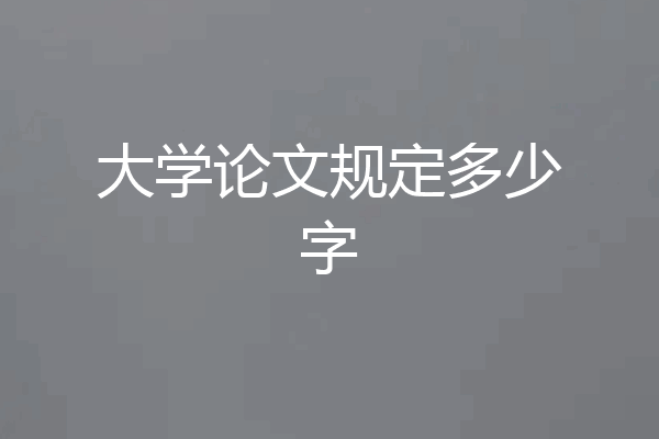 大学论文规定多少字