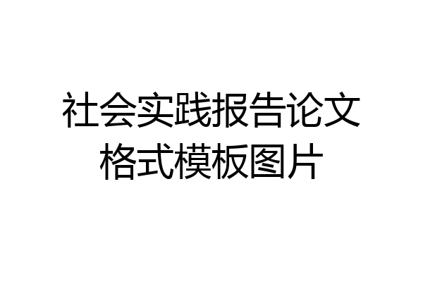 社会实践报告论文格式模板图片