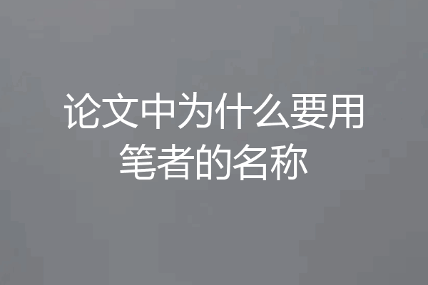 论文中为什么要用笔者的名称