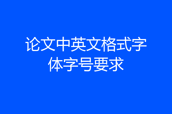 论文中英文格式字体字号要求