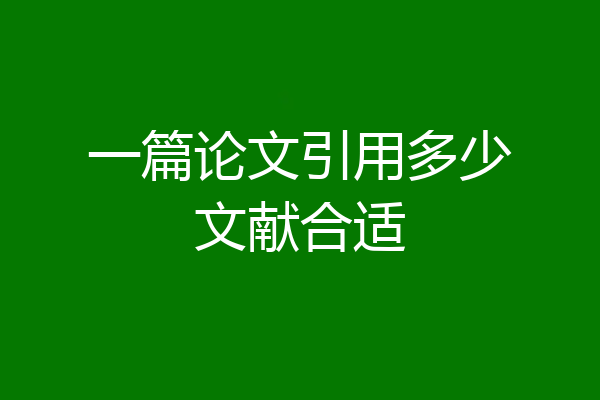 一篇论文引用多少文献合适