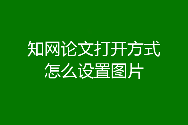 知网论文打开方式怎么设置图片