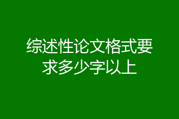 综述性论文格式要求多少字以上