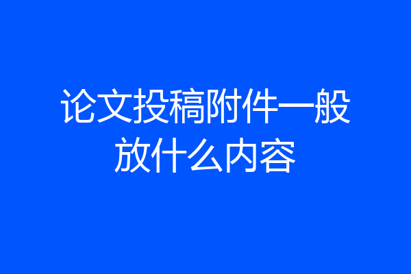 论文投稿附件一般放什么内容