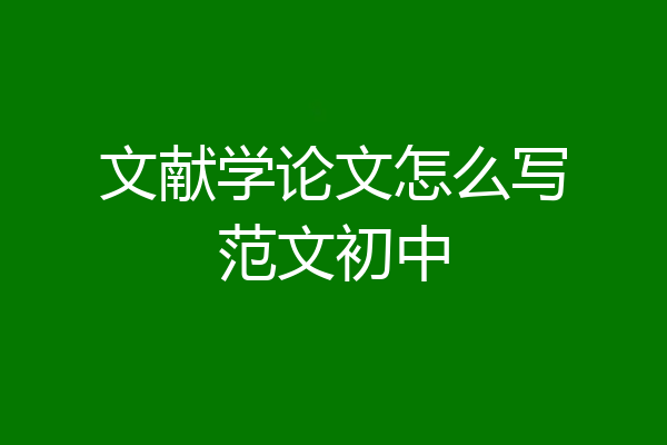 文献学论文怎么写范文初中