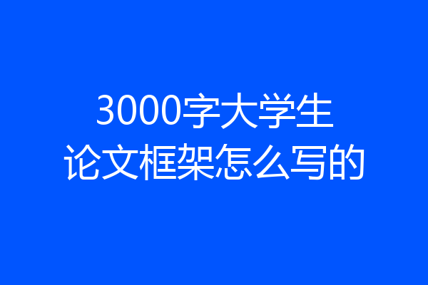 3000字大学生论文框架怎么写的