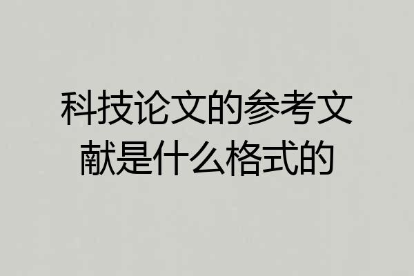 科技论文的参考文献是什么格式的