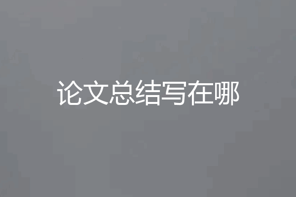 论文总结写在哪