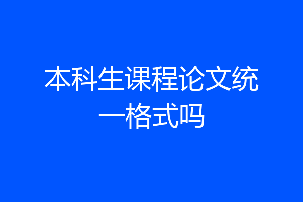 本科生课程论文统一格式吗