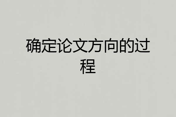 确定论文方向的过程