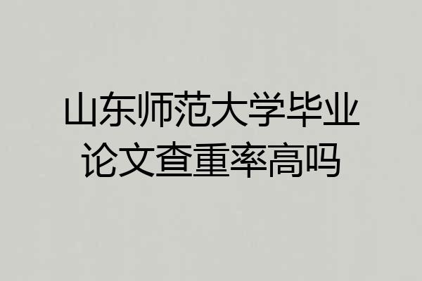 山东师范大学毕业论文查重率高吗