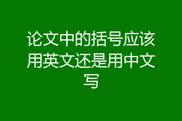 论文中的括号应该用英文还是用中文写