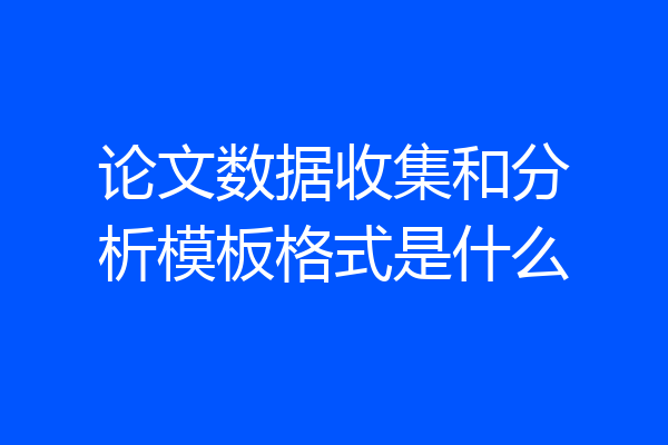 论文数据收集和分析模板格式是什么