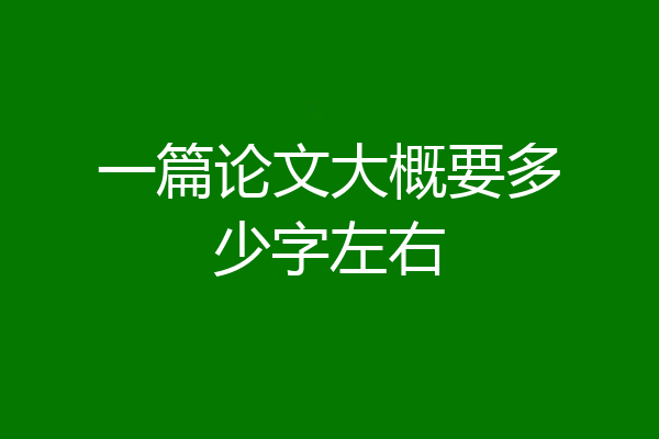 一篇论文大概要多少字左右