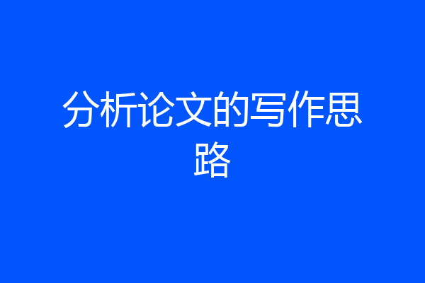 分析论文的写作思路