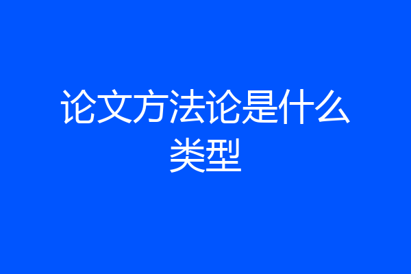 论文方法论是什么类型