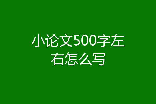 小论文500字左右怎么写