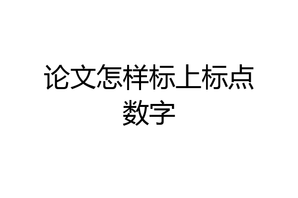 论文怎样标上标点数字