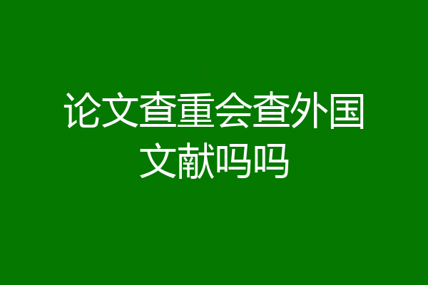 论文查重会查外国文献吗吗