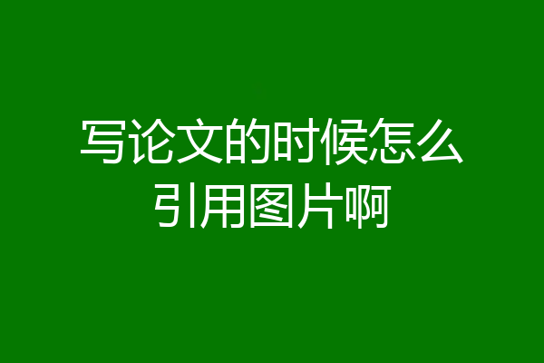 写论文的时候怎么引用图片啊