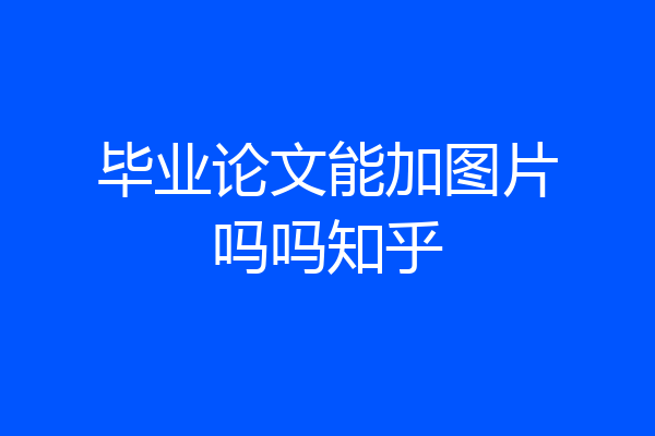 毕业论文能加图片吗吗知乎