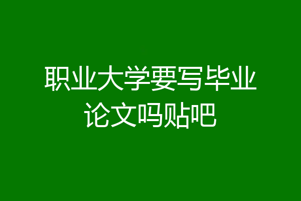 职业大学要写毕业论文吗贴吧